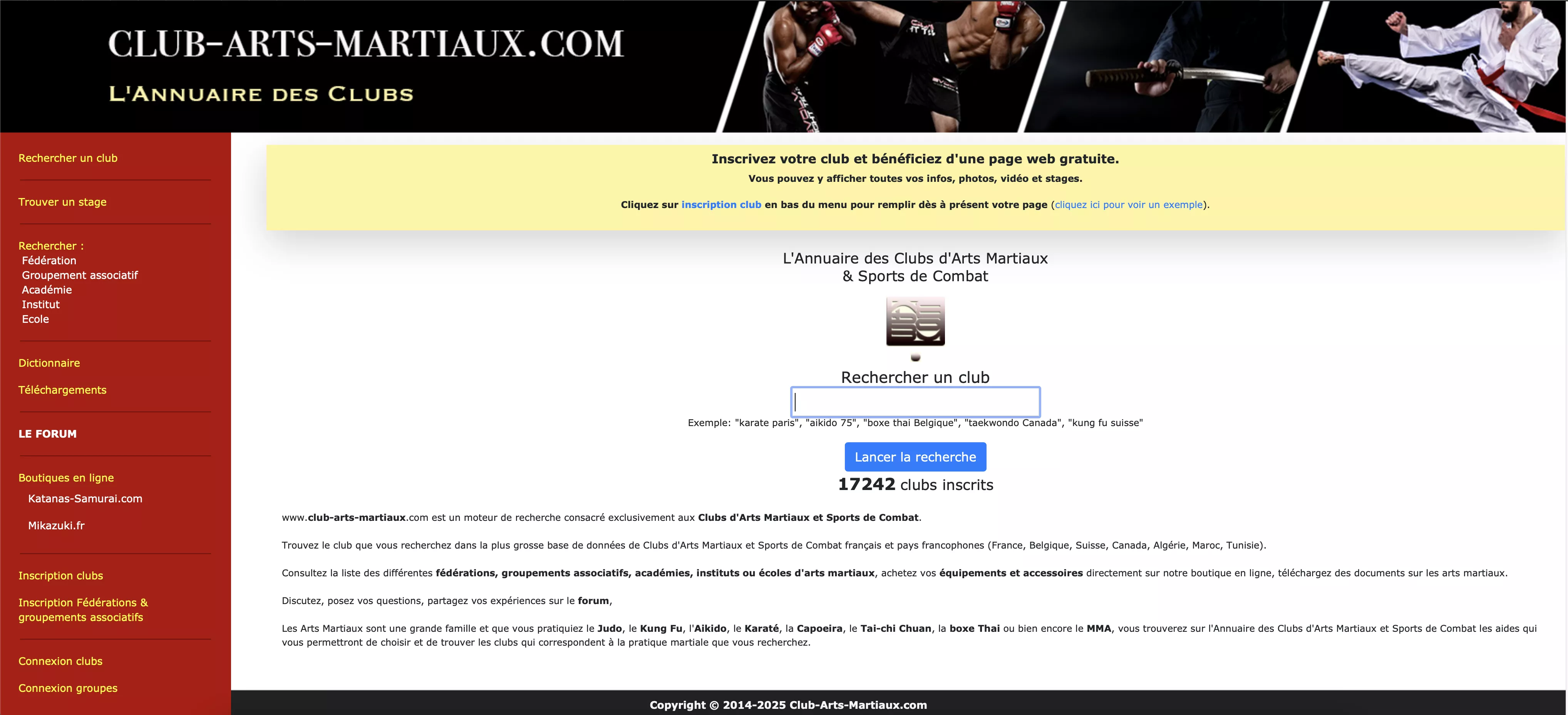 Club arts martiaux