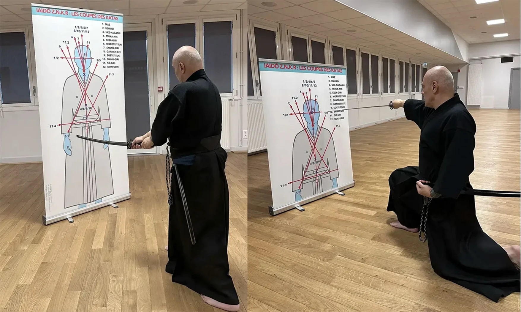 Stand diagramme de coupe Iaido Z.N.K.R
